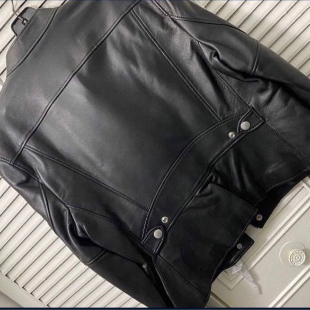 Coach Black Leather Racer Jacket - Picture 3 of 4
